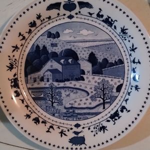 Chinoiserie Blue White Americana 8 1/4inch Salad Plate